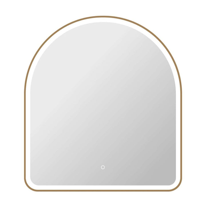 Framed LED Arch Mirror in Satin Gold by Elegant