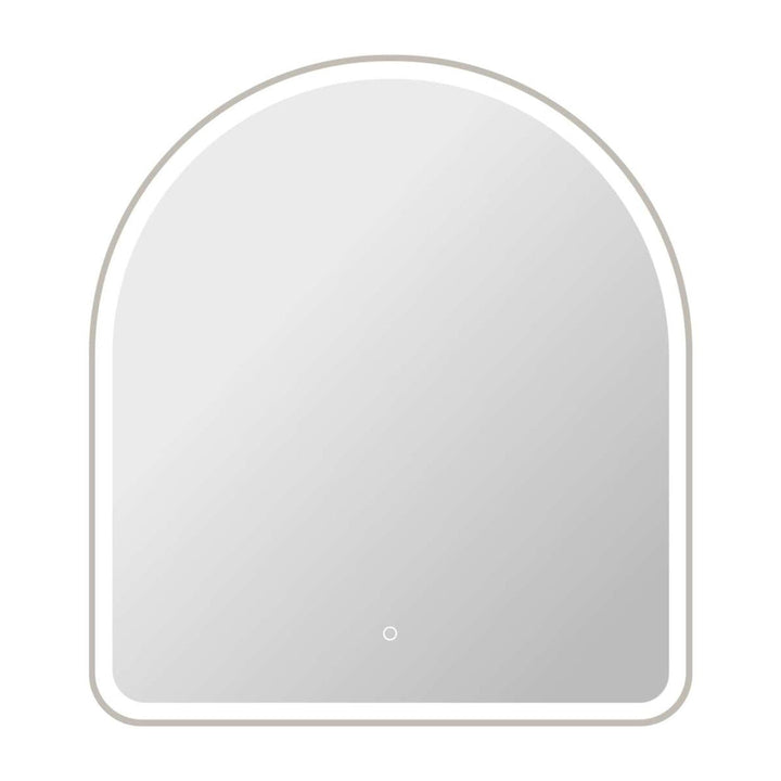 Framed LED Arch Mirror in Silver by Elegant