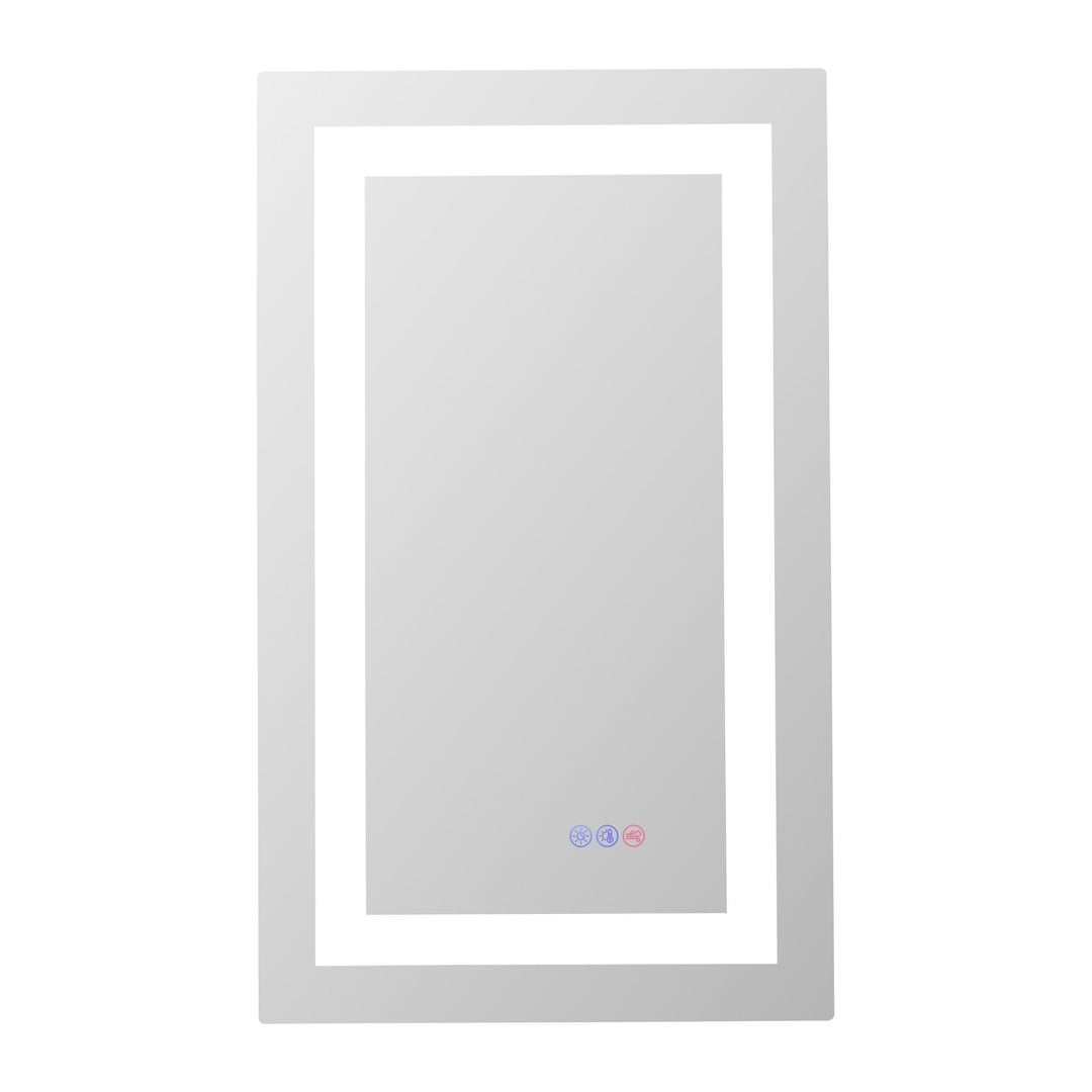 Frameless LED Rectangle Mirror III, 18" W x 30" H, by Elegant