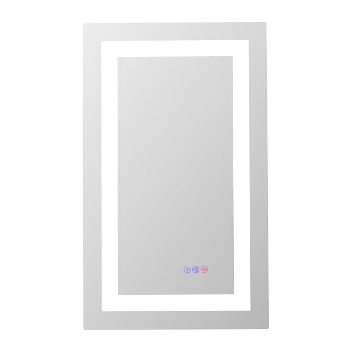Frameless LED Rectangle Mirror III, 18" W x 30" H, by Elegant