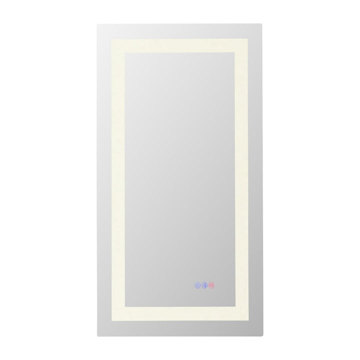 Frameless LED Rectangle Mirror III, 18" W x 36" H, by Elegant