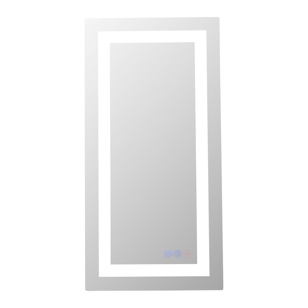 Frameless LED Rectangle Mirror III, 20" W x 30" H, by Elegant