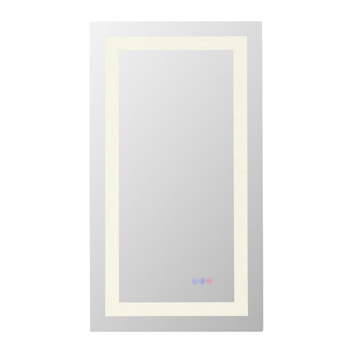 Frameless LED Rectangle Mirror III, 20" W x 36" H, by Elegant