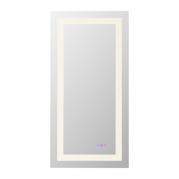 Frameless LED Rectangle Mirror III, 20" W x 40" H, by Elegant
