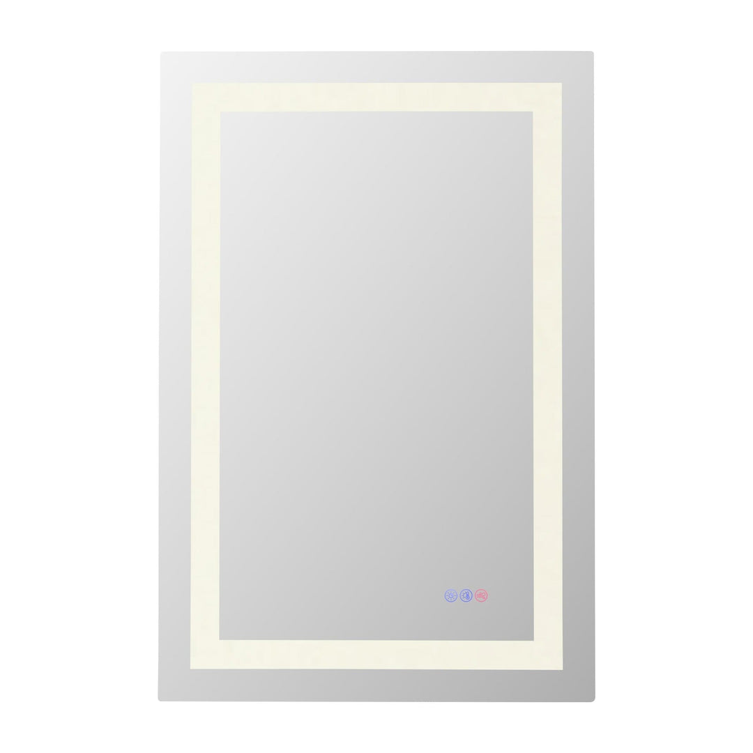 Frameless LED Rectangle Mirror III, 24" W x 36" H, by Elegant
