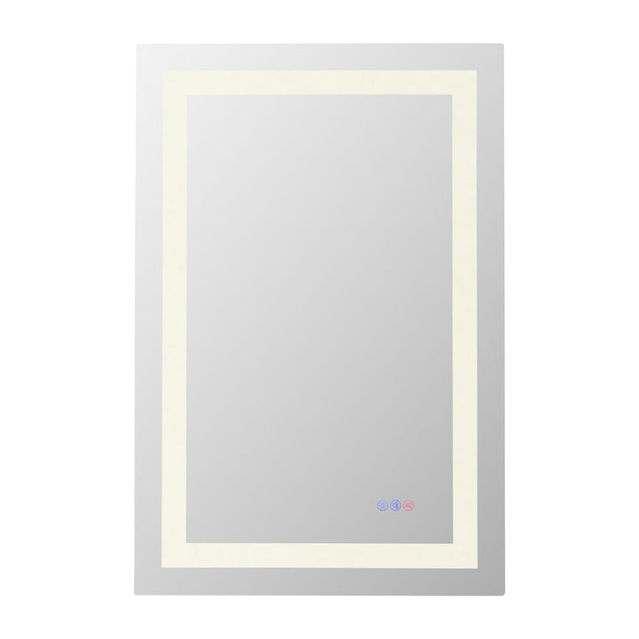 Frameless LED Rectangle Mirror III, 24" W x 36" H, by Elegant