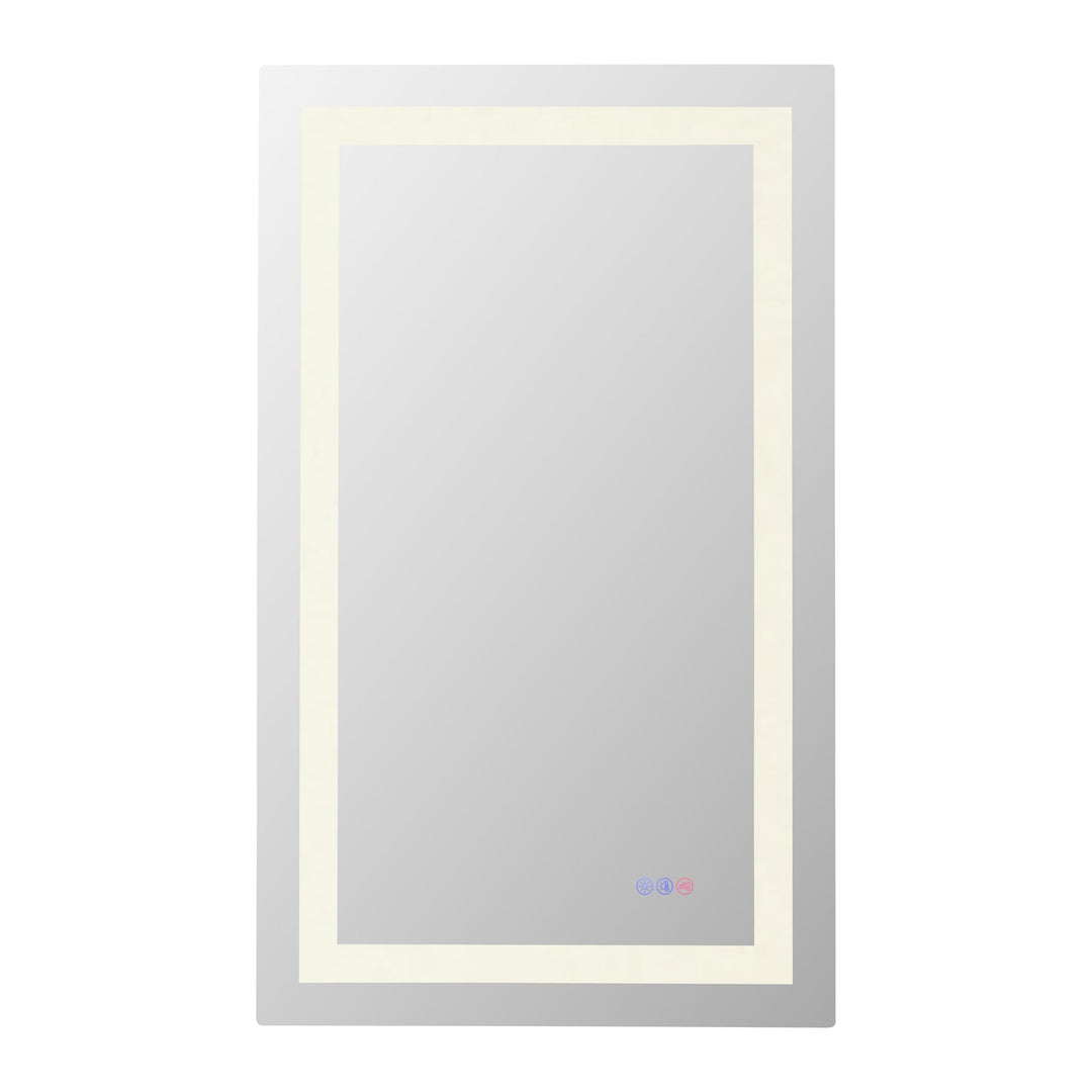 Frameless LED Rectangle Mirror III, 24" W x 40" H, by Elegant