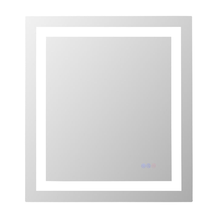 Frameless LED Rectangle Mirror III, 27" W x 30" H, by Elegant