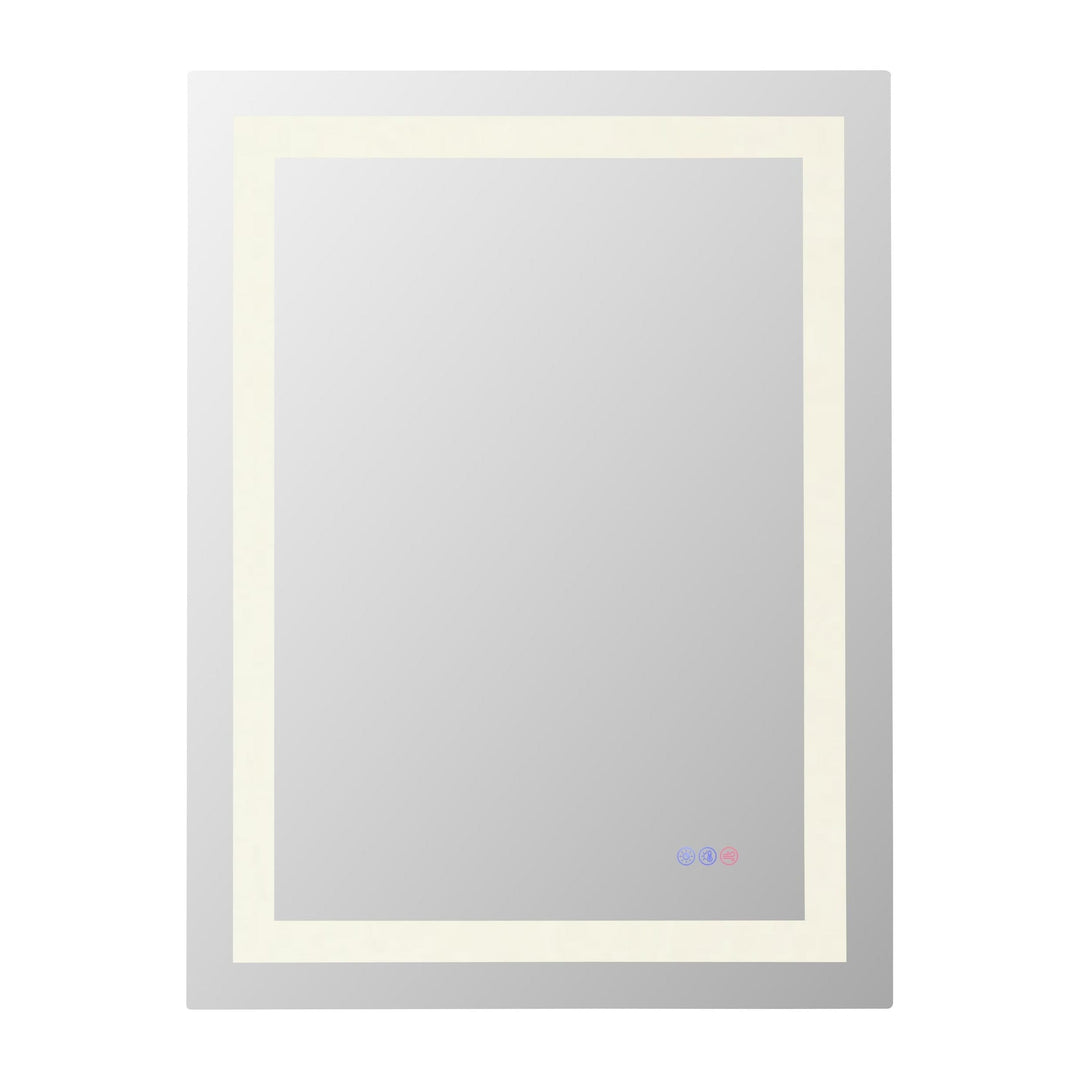 Frameless LED Rectangle Mirror III, 27" W x 36" H, by Elegant