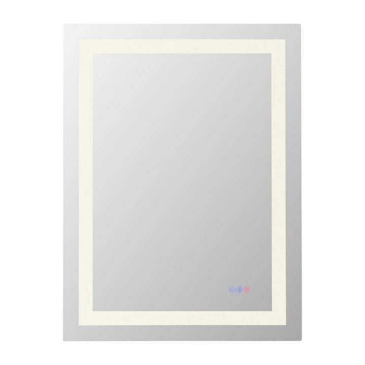 Frameless LED Rectangle Mirror III, 27" W x 36" H, by Elegant