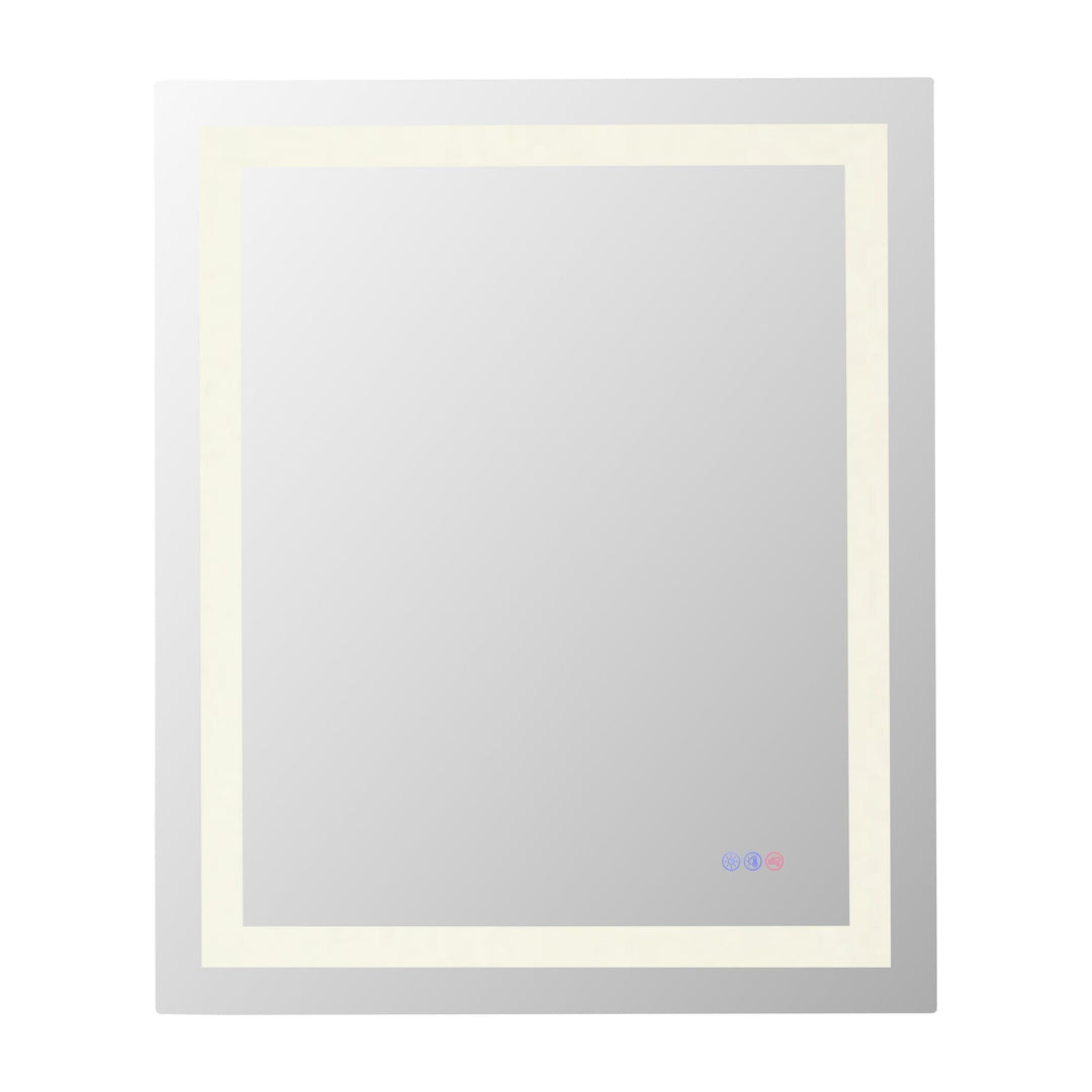 Frameless LED Rectangle Mirror III, 30" W x 36" H, by Elegant