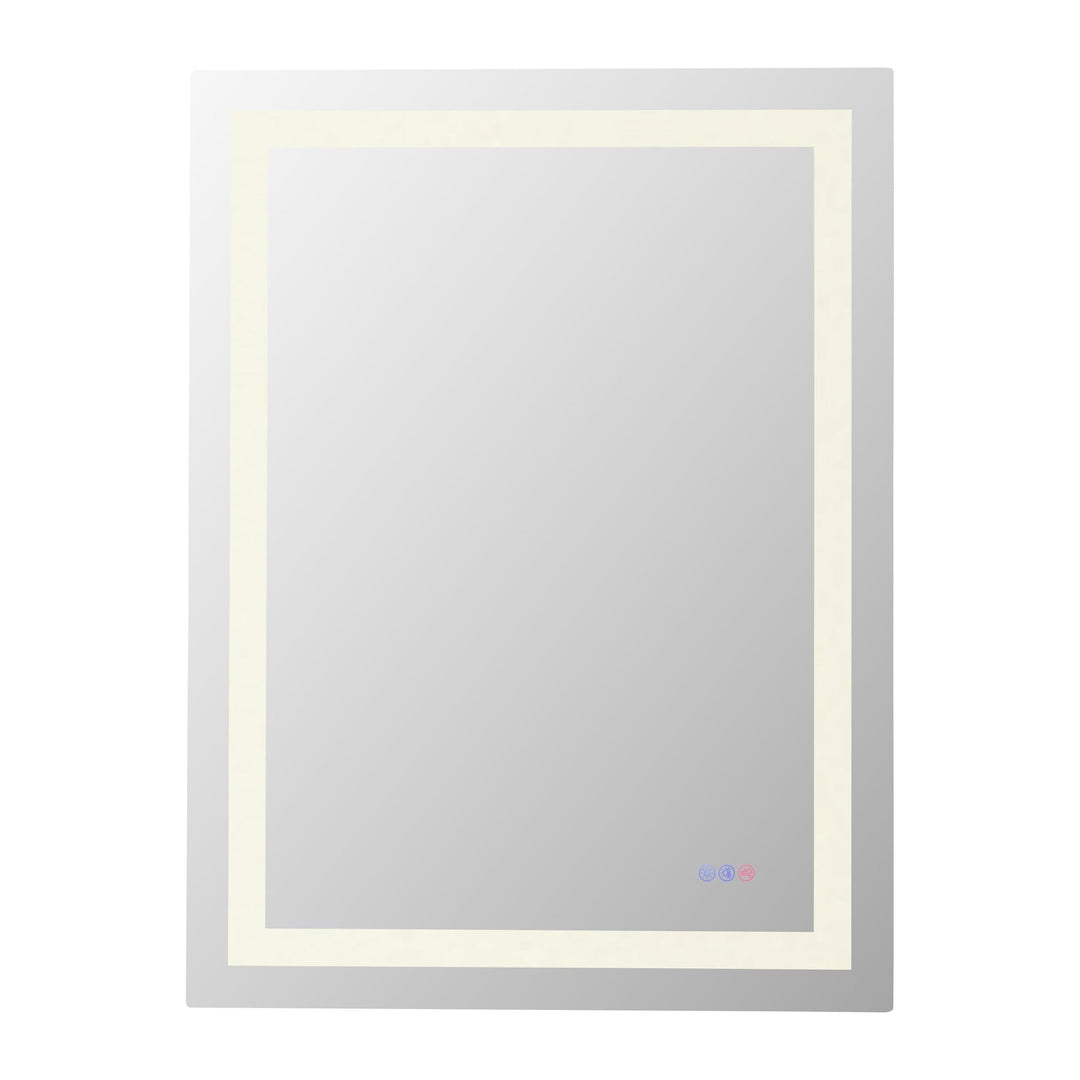 Frameless LED Rectangle Mirror III, 30" W x 40" H, by Elegant