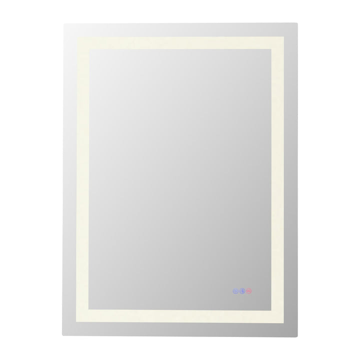 Frameless LED Rectangle Mirror III, 30" W x 40" H, by Elegant
