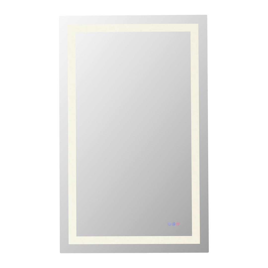 Frameless LED Rectangle Mirror III, 30" W x 48" H, by Elegant