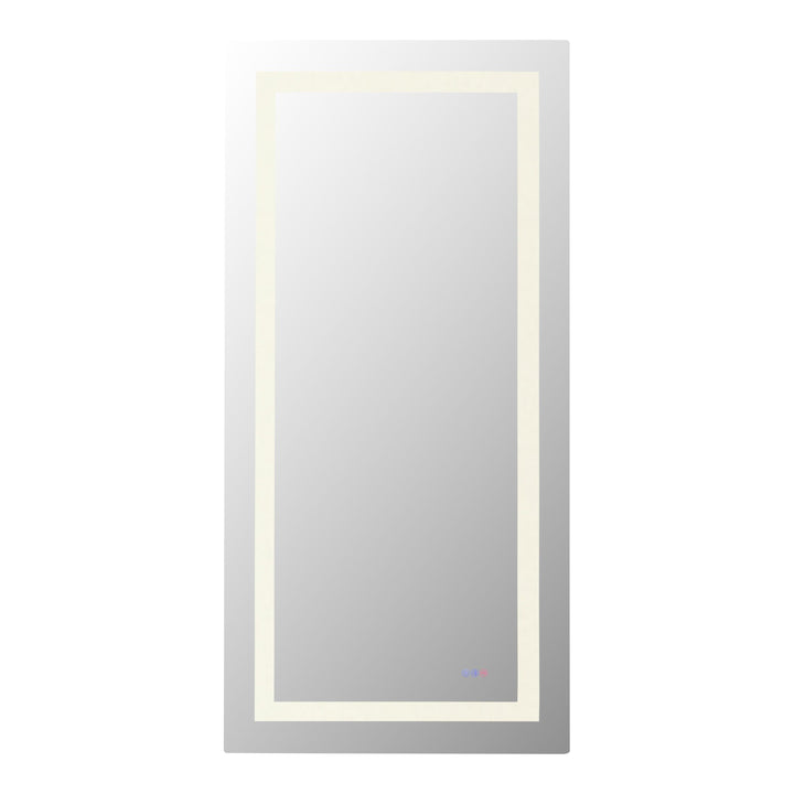 Frameless LED Rectangle Mirror III, 30" W x 72" H, by Elegant