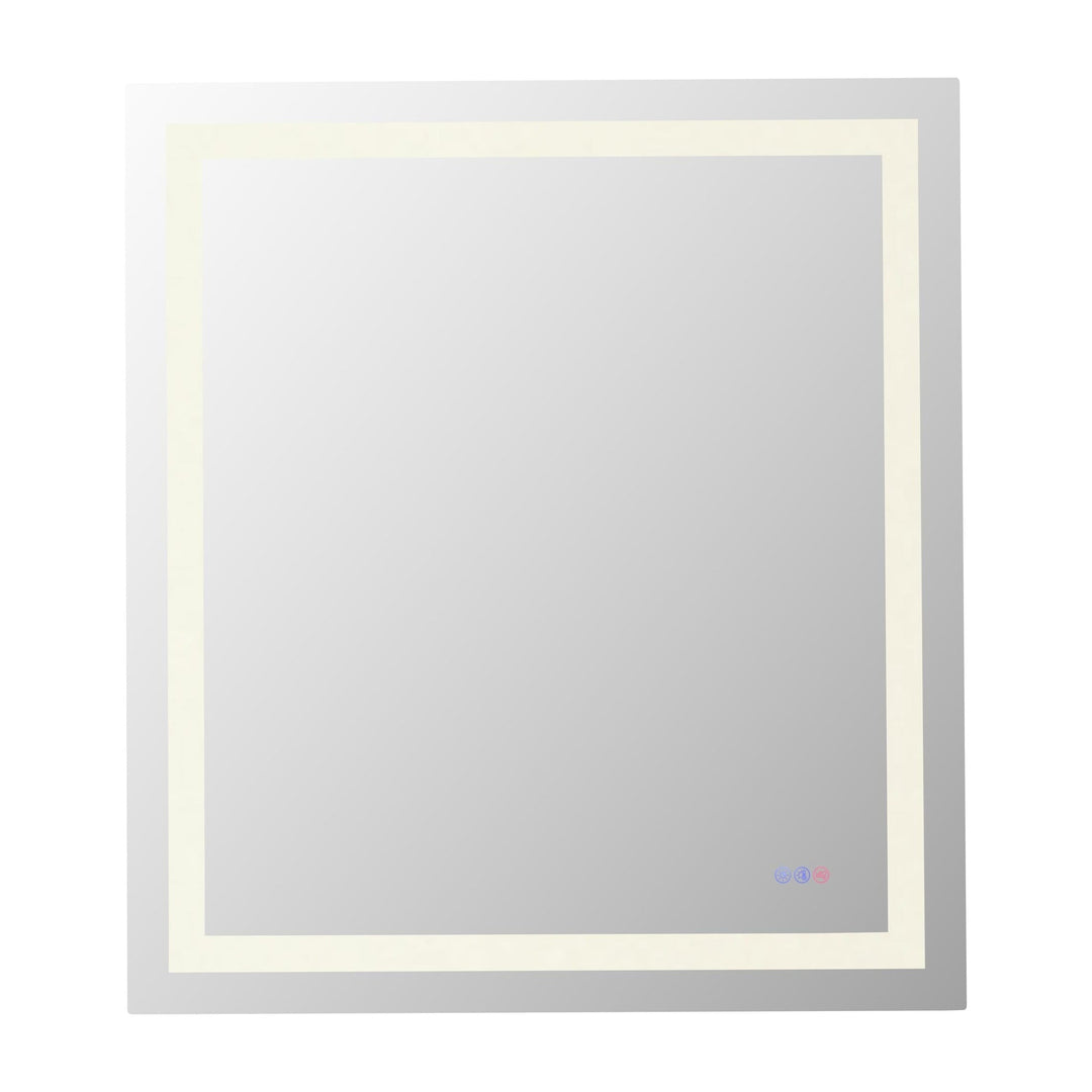 Frameless LED Rectangle Mirror III, 36" W x 40" H, by Elegant