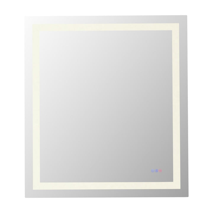 Frameless LED Rectangle Mirror III, 36" W x 40" H, by Elegant