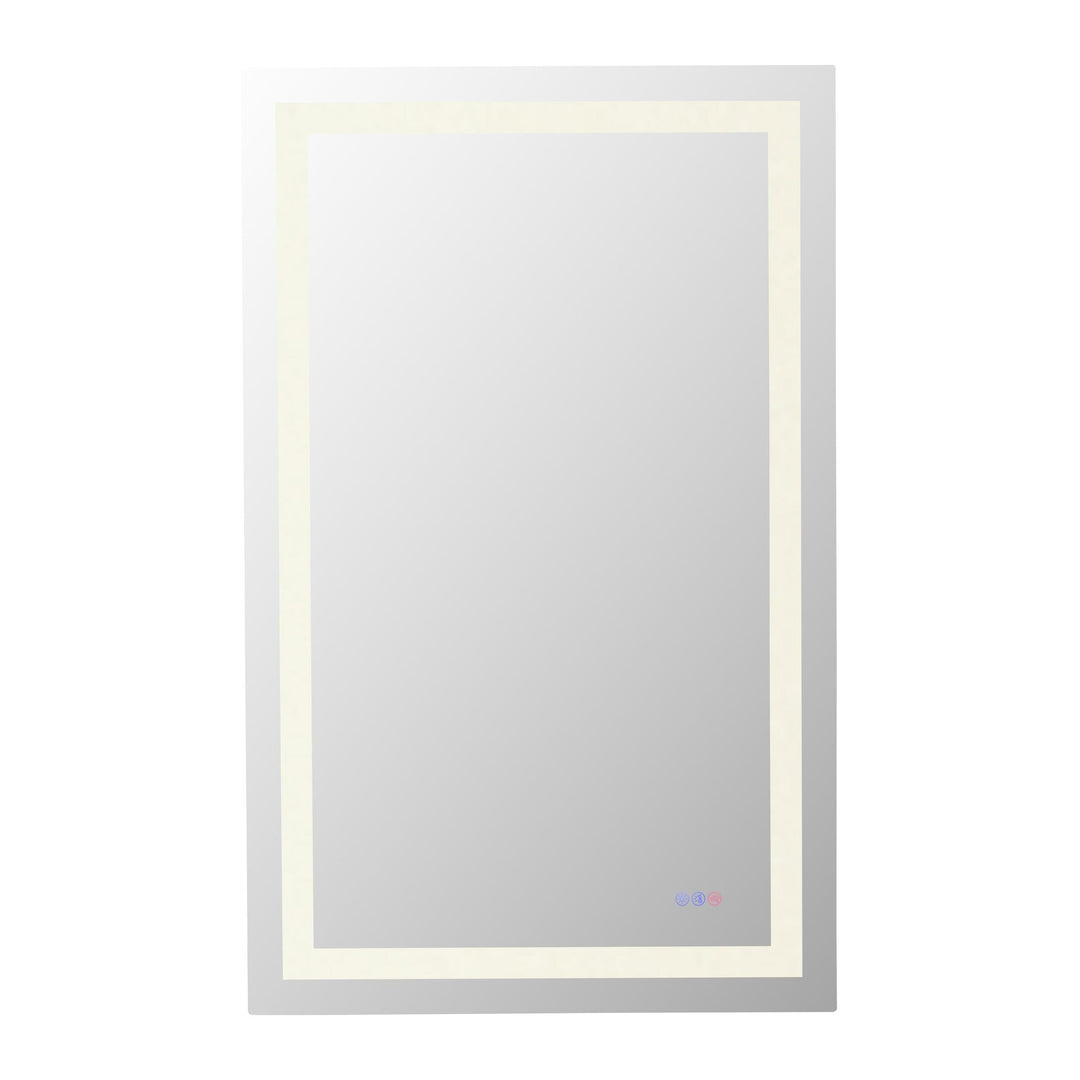 Frameless LED Rectangle Mirror III, 36" W x 48" H, by Elegant