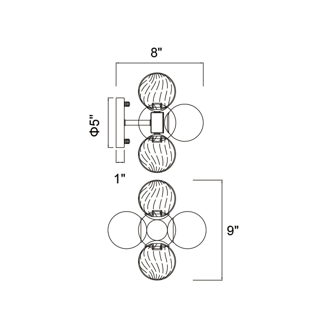 Pallocino - 3 Light Wall Sconce