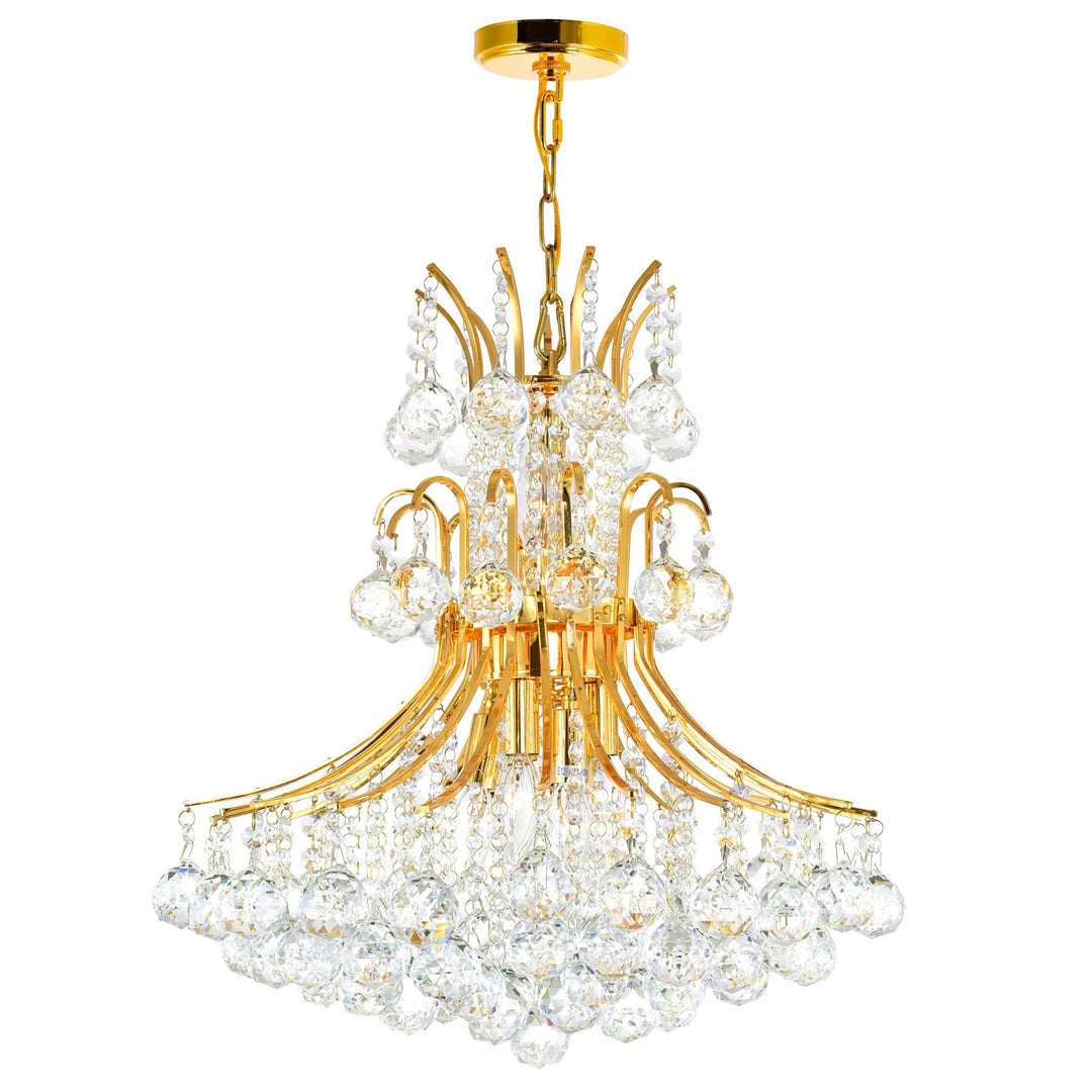 Princess - Chandelier with Crystals in Gold by CWI Lighting