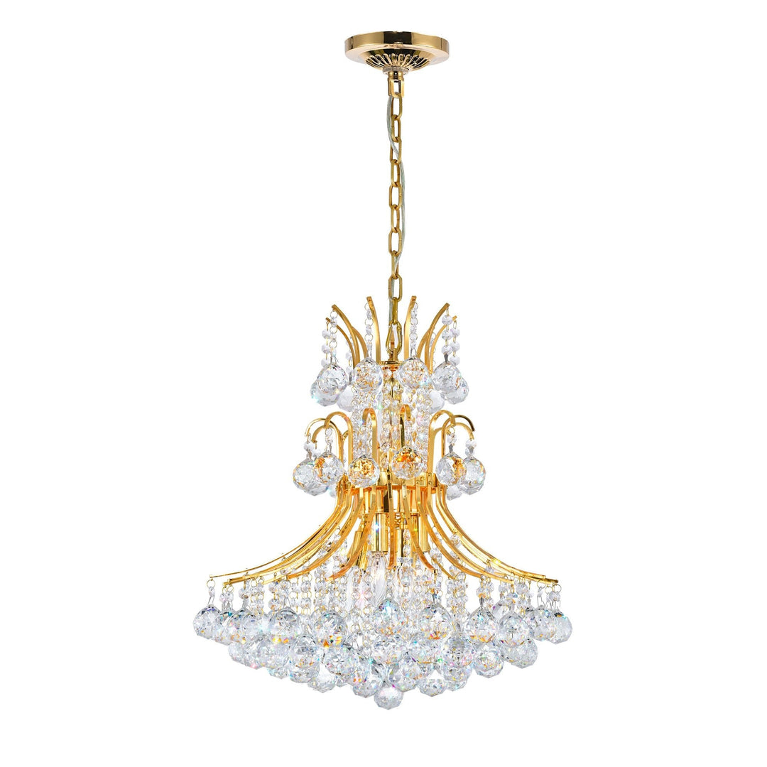 Princess - Chandelier with Crystals in Gold by CWI Lighting