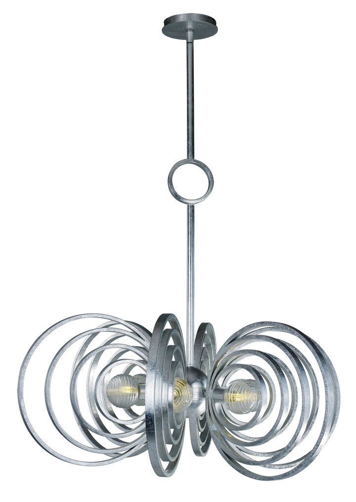 Frequency 6-Light Pendant in Silver Leaf by Studio M