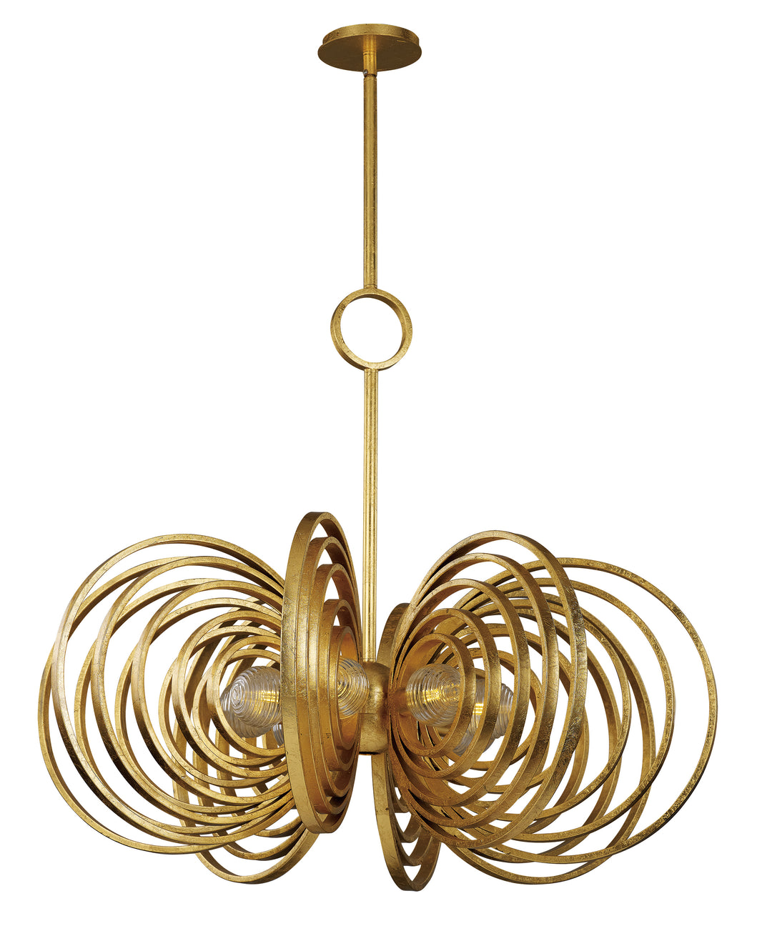 Frequency 8-Light Pendant in Gold Leaf by Studio M