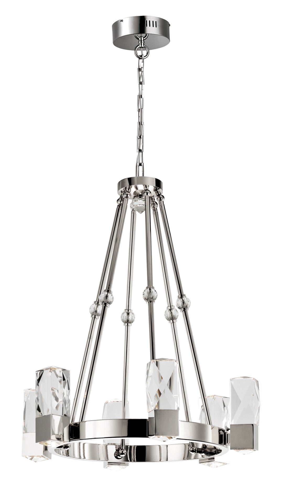 Empire 6-Light LED Chandelier in Polished Nickel by Studio M