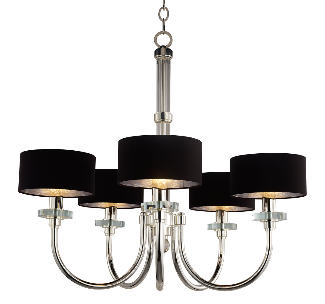 Manhattan 5-Light Chandelier in Plated Silver by Studio M
