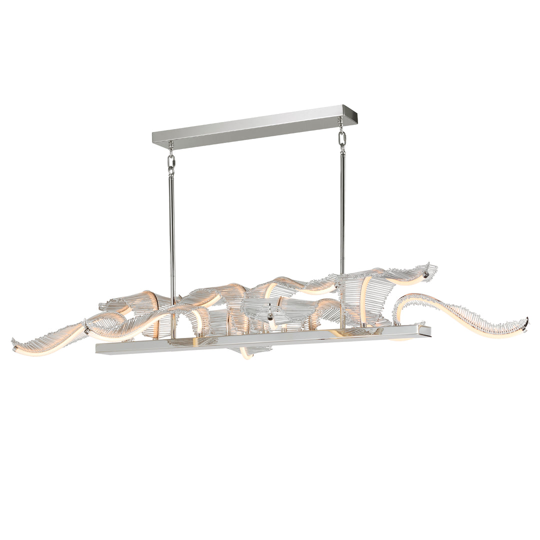 Lillet 10-Light LED Linear Pendant in Polished Nickel by Studio M