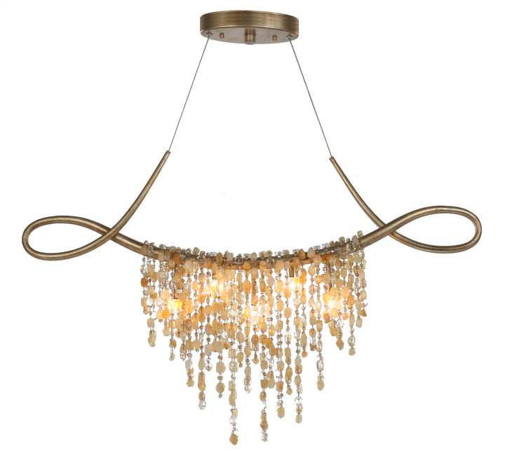 Cradle 5-Light Linear Chandelier in Golden Silver by Studio M
