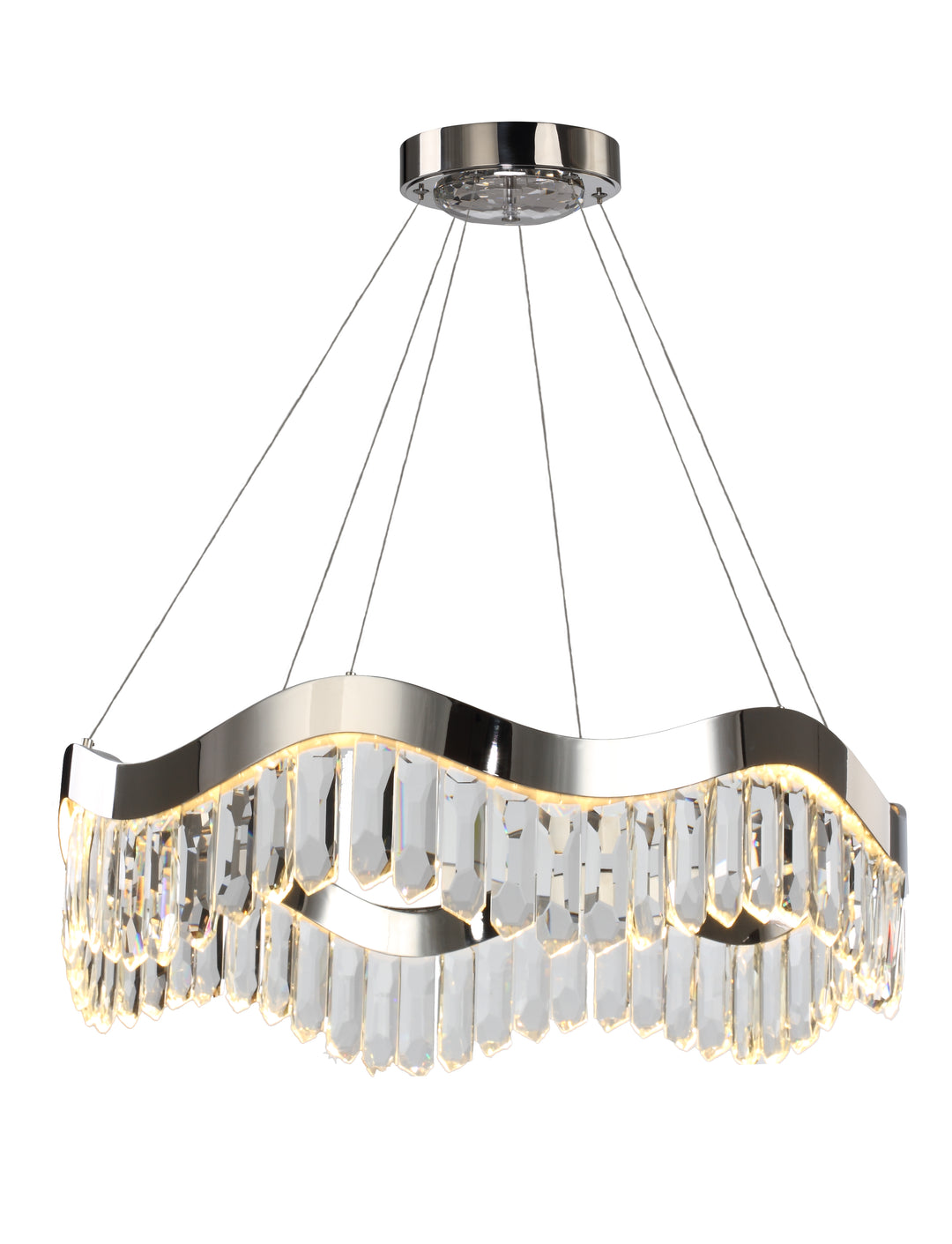 Rolland LED Pendant in Polished Nickel by Studio M