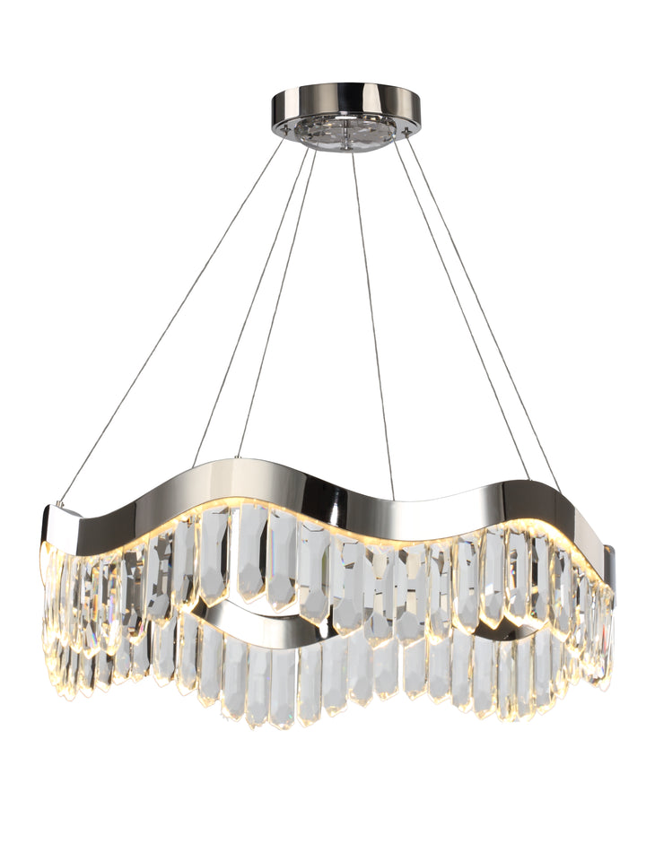 Rolland LED Pendant in Polished Nickel by Studio M