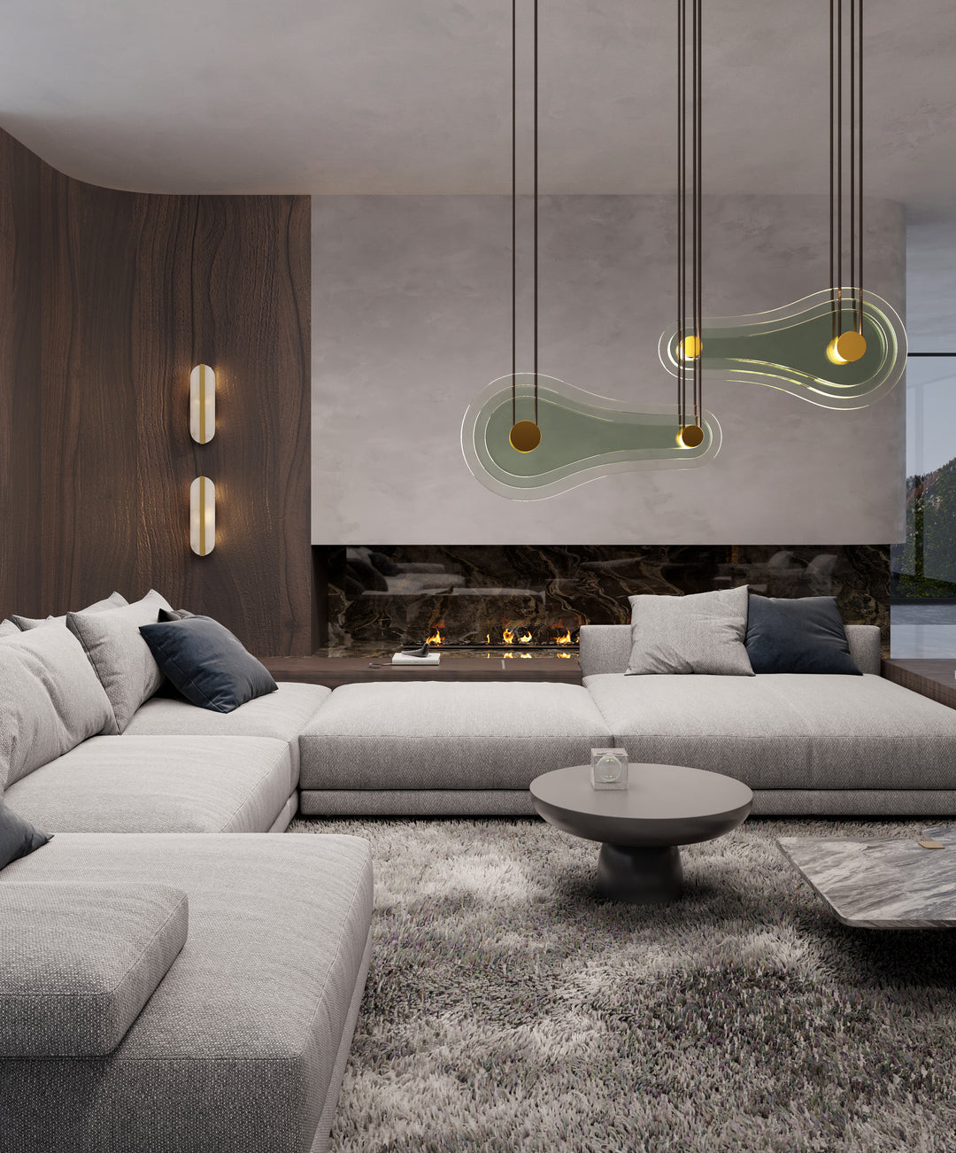 Stratum 2-Light LED Pendant by Studio M - view 15