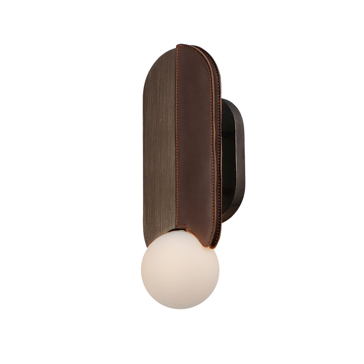 Stitched Down-Light Wall Sconce in Brushed Bronze by Studio M