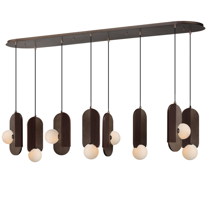 Stitched 8-Light Pendant in Brushed Bronze by Studio M