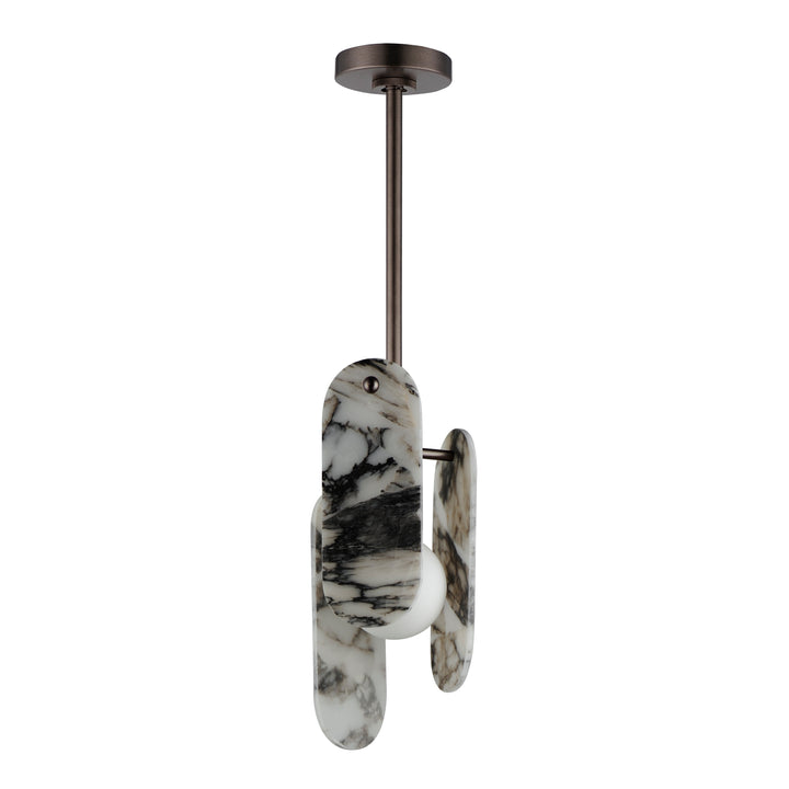 Megalith Stem Hung Pendant in Brushed Bronze by Studio M