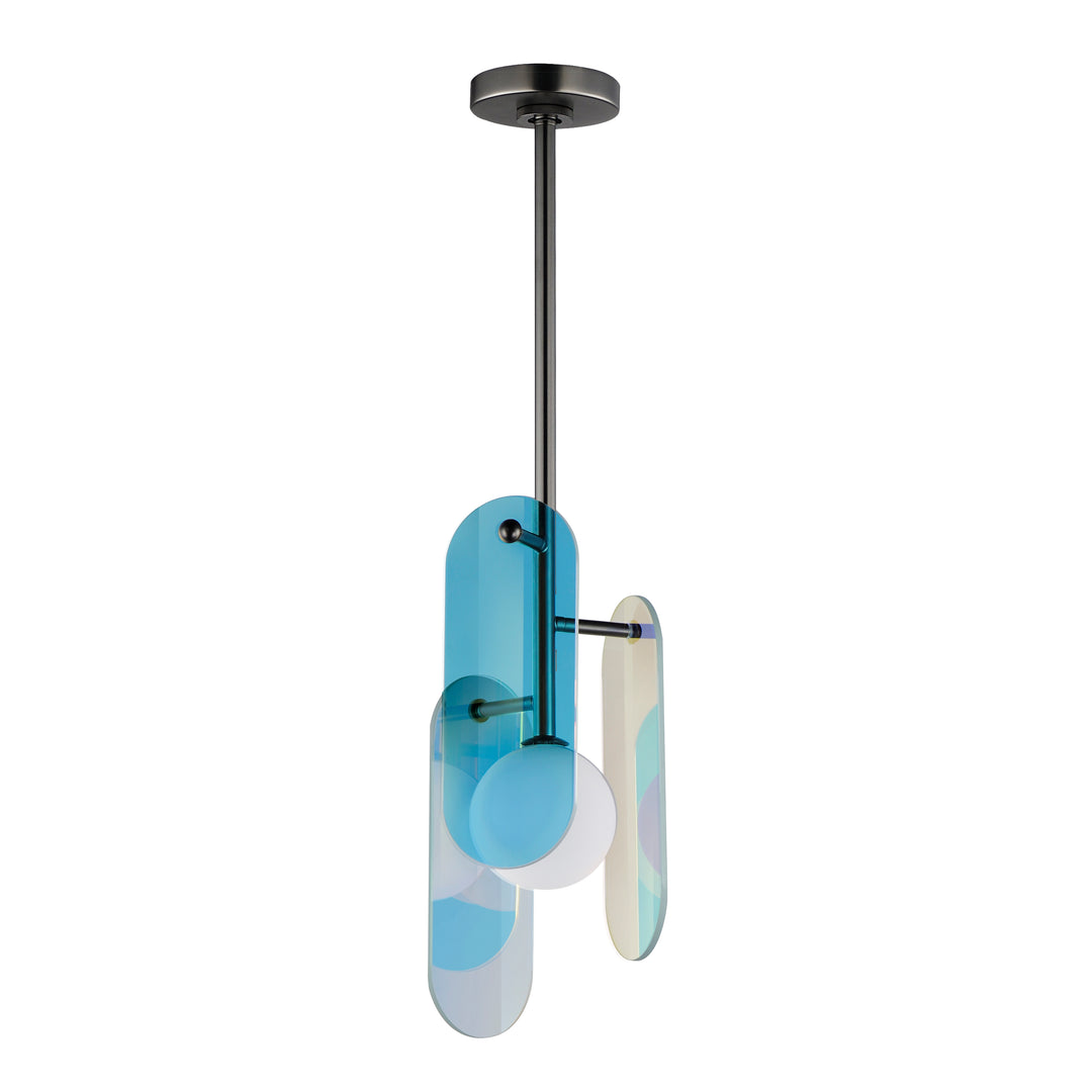 Megalith Stem Hung Pendant in Gunmetal by Studio M