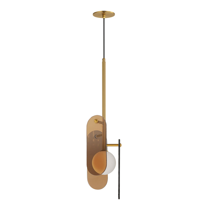 Megalith Cord Hung Pendant in Natural Aged Brass by Studio M