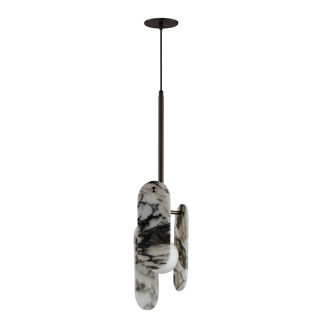 Megalith Cord Hung Pendant in Brushed Bronze by Studio M