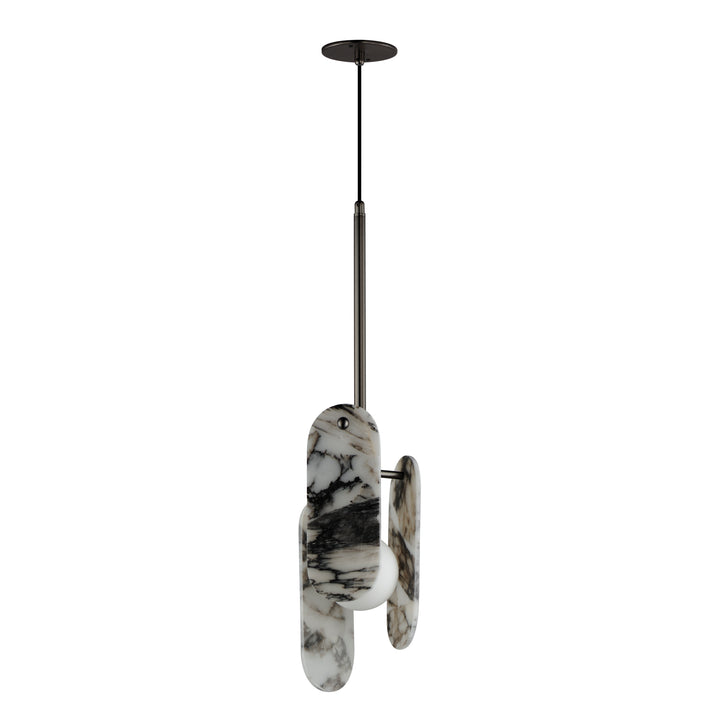 Megalith Cord Hung Pendant in Gunmetal by Studio M