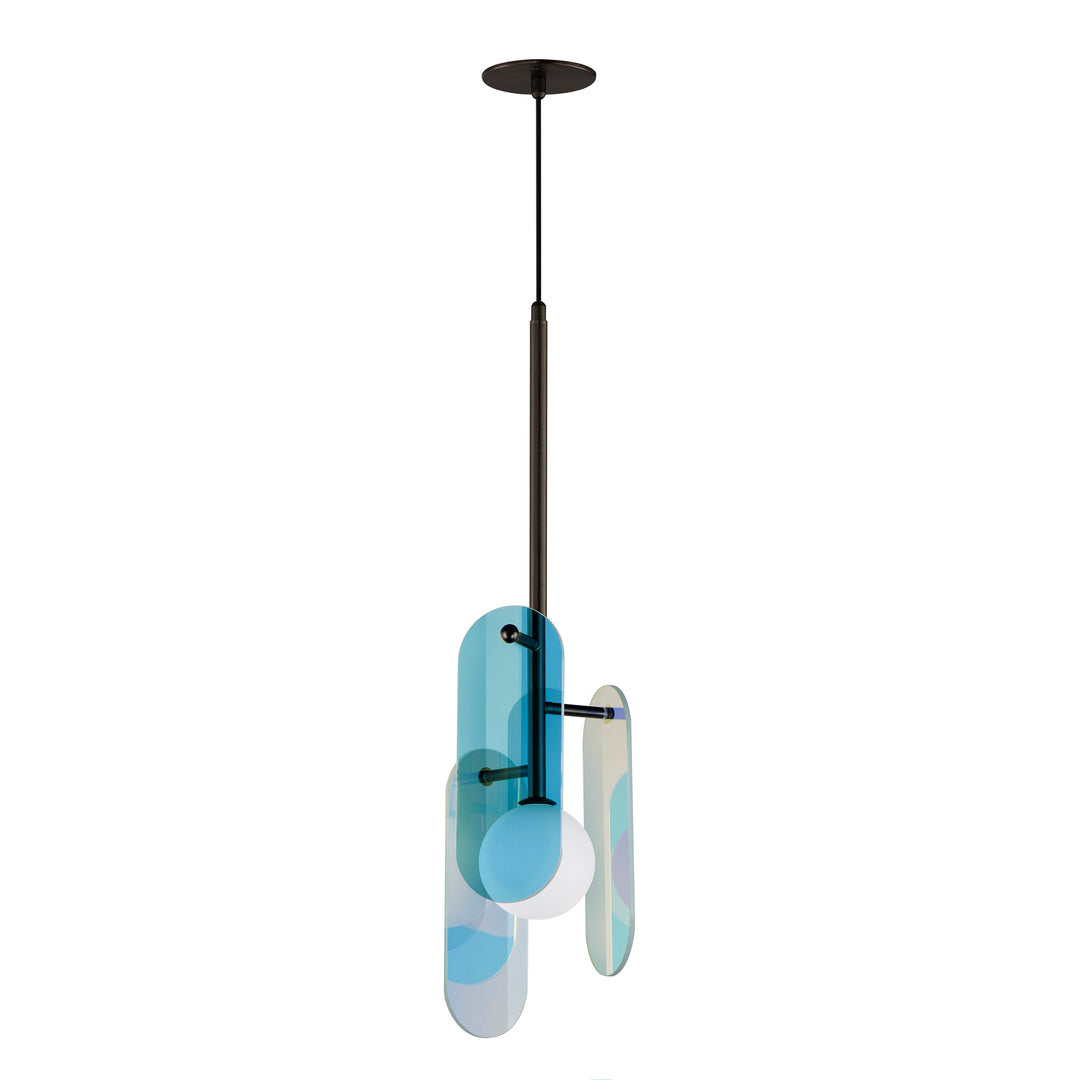 Megalith Cord Hung Pendant in Brushed Bronze by Studio M