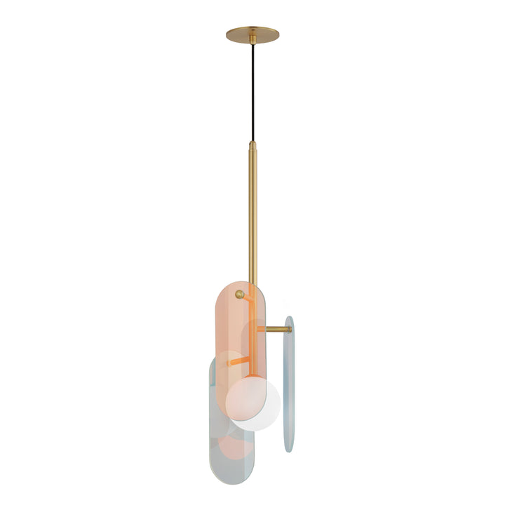 Megalith Cord Hung Pendant in Natural Aged Brass by Studio M