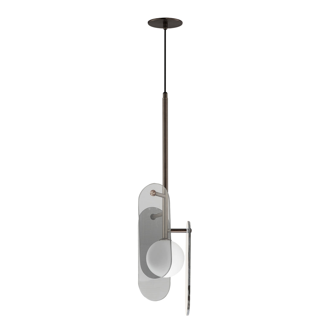 Megalith Cord Hung Pendant in Brushed Bronze by Studio M