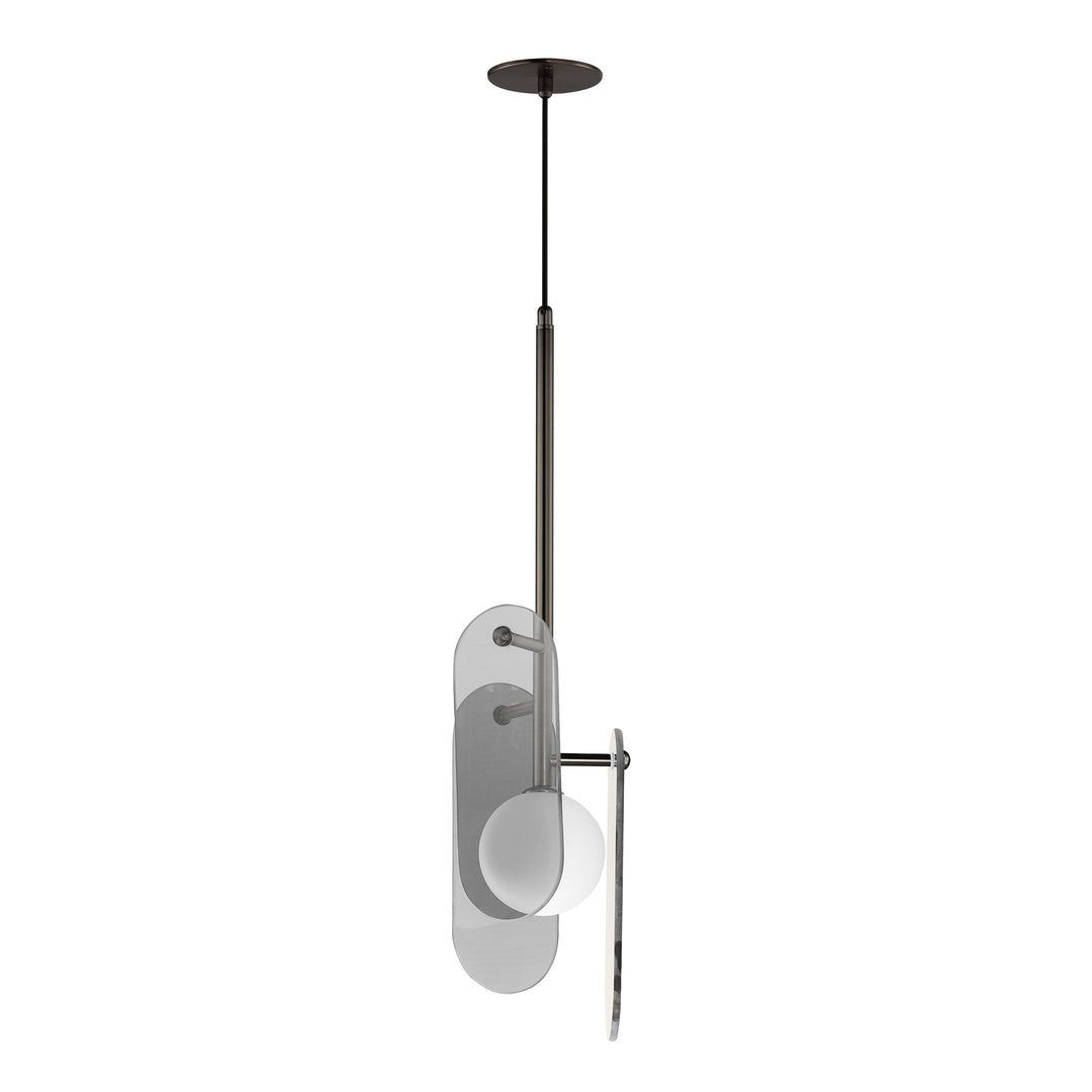 Megalith Cord Hung Pendant in Gunmetal by Studio M