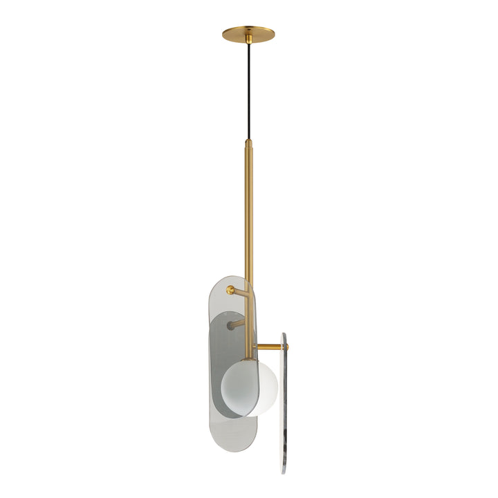 Megalith Cord Hung Pendant in Natural Aged Brass by Studio M