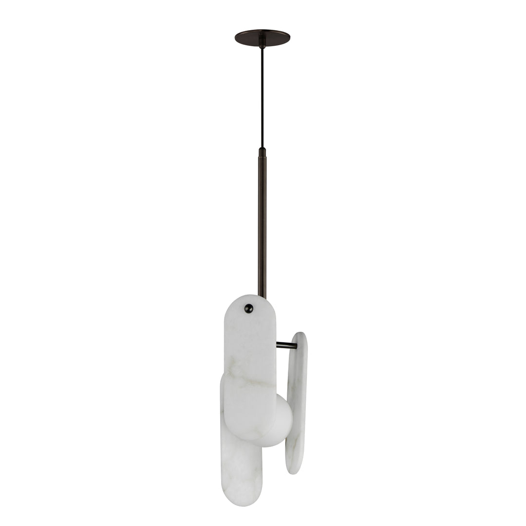 Megalith Cord Hung Pendant in Brushed Bronze by Studio M