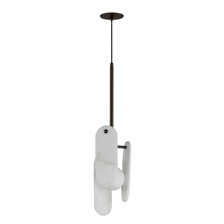 Megalith Cord Hung Pendant in Brushed Bronze by Studio M