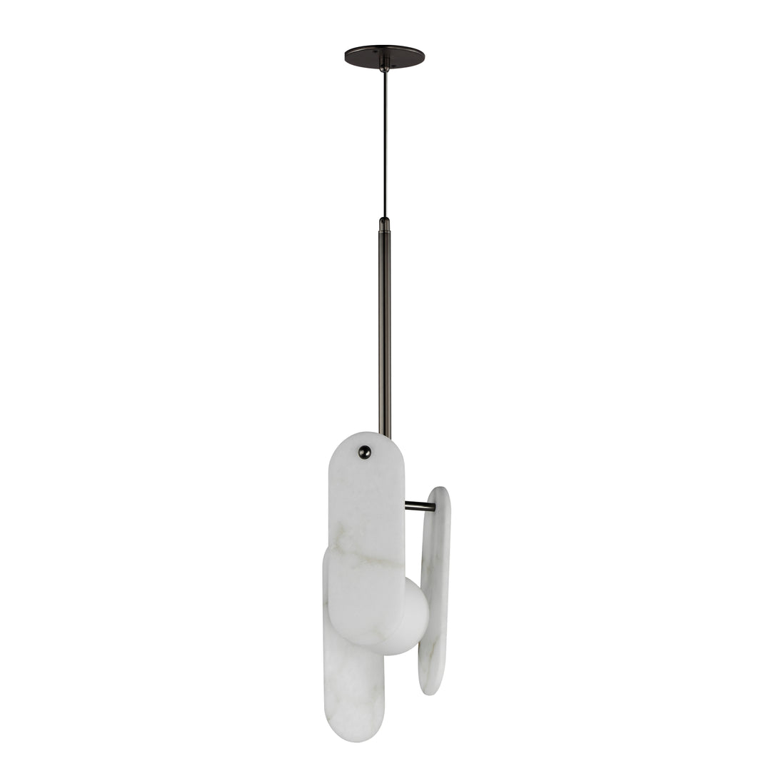 Megalith Cord Hung Pendant in Gunmetal by Studio M