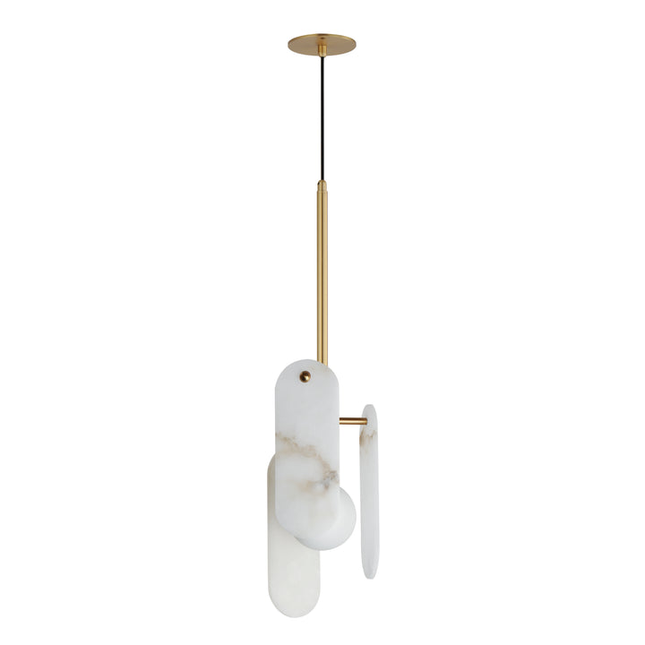 Megalith Cord Hung Pendant in Natural Aged Brass by Studio M